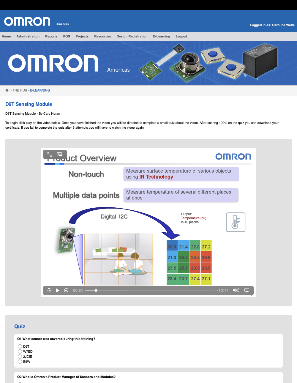 Screen grab of OMRON e-learning